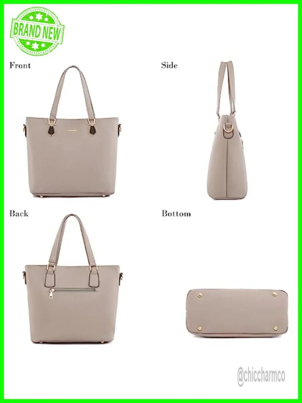 Synthetic Leather Tote Crossbody Satchel Purse Set 6pcs with Clutch Card Holder